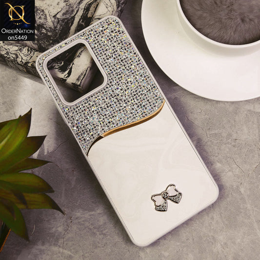Realme C51  Cover - White - Shiny Glitter Bling Texture Soft Case