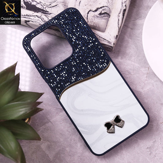 Xiaomi Redmi Note 14 4G Cover - Blue - Shiny Glitter Bling Texture Soft Case