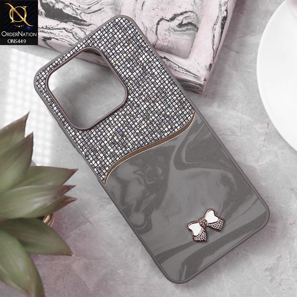 Xiaomi Redmi Note 14 4G Cover - Gray - Shiny Glitter Bling Texture Soft Case