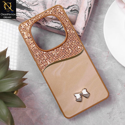 Xiaomi Redmi Note 14 Pro 4G Cover - Brown - Shiny Glitter Bling Texture Soft Case