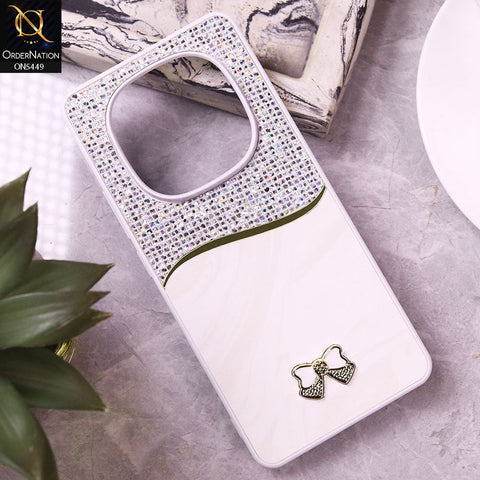 Xiaomi Redmi Note 14 Pro 4G Cover - White - Shiny Glitter Bling Texture Soft Case