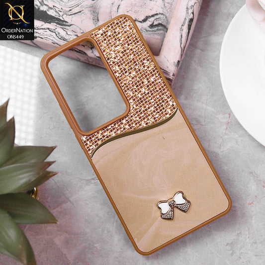 Oppo Reno 11F 5G Cover - Brown - Shiny Glitter Bling Texture Soft Case