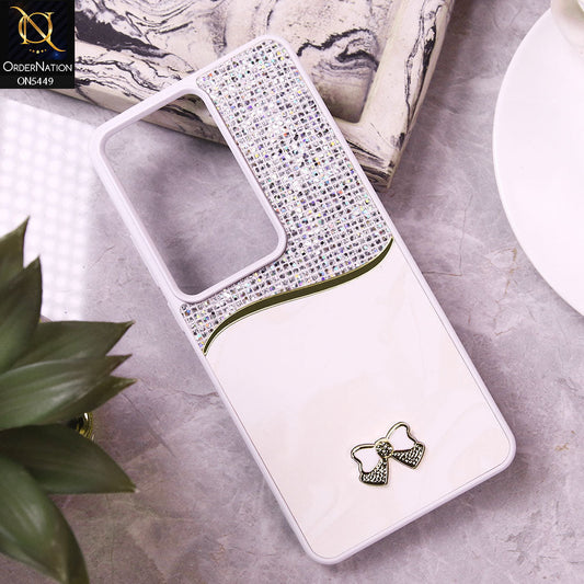 Oppo Reno 11F 5G Cover - White - Shiny Glitter Bling Texture Soft Case