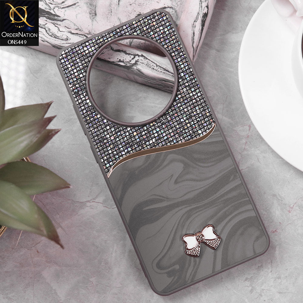 Oppo Reno 12F Cover - Gray - Shiny Glitter Bling Texture Soft Case