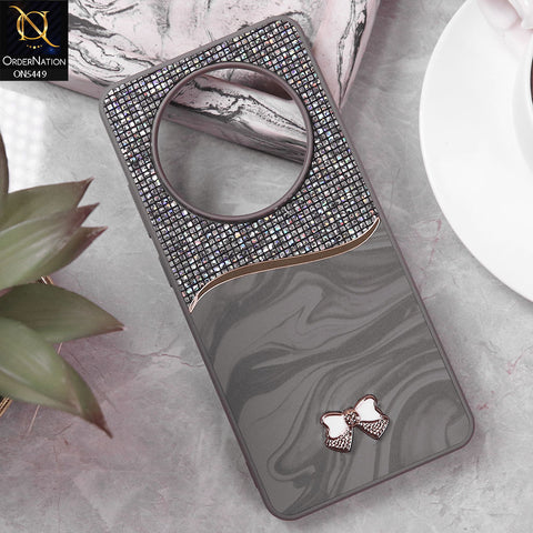 Oppo Reno 12F Cover - Gray - Shiny Glitter Bling Texture Soft Case
