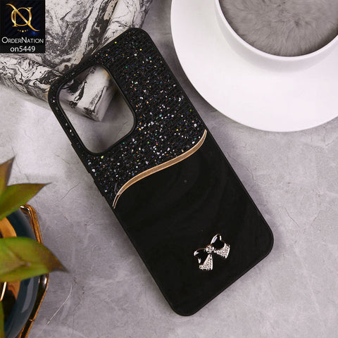 Oppo Reno 13  Cover - Black - Shiny Glitter Bling Texture Soft Case