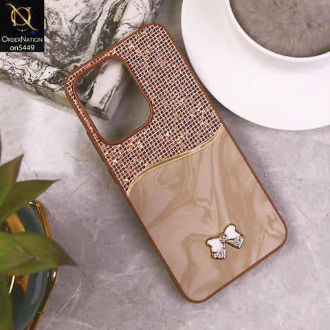 Oppo Reno 13  Cover - Brown - Shiny Glitter Bling Texture Soft Case