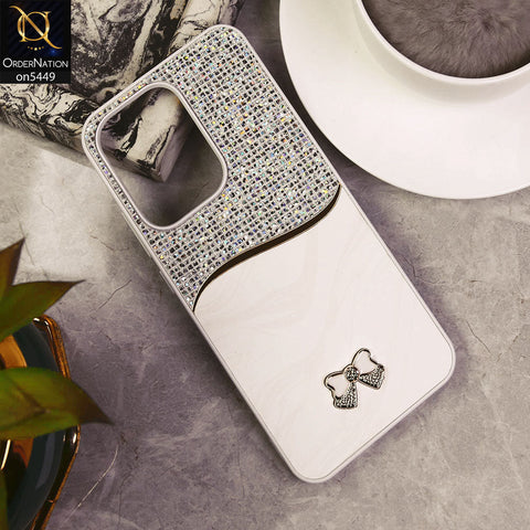 Oppo Reno 13  Cover - White - Shiny Glitter Bling Texture Soft Case
