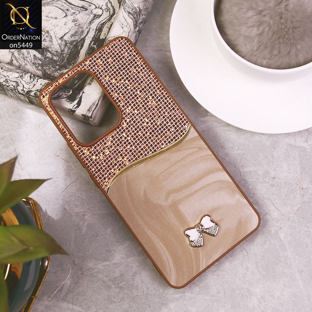 Oppo Reno13 F 4G  Cover - Brown - Shiny Glitter Bling Texture Soft Case