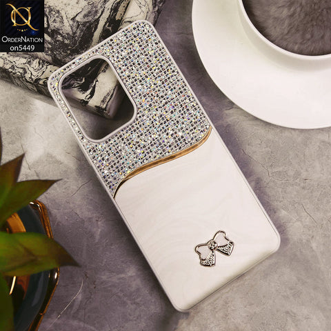 Oppo Reno13 F 4G  Cover - White - Shiny Glitter Bling Texture Soft Case