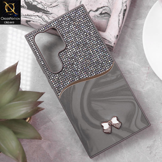 Samsung Galaxy S25 Ultra Cover - Gray - Shiny Glitter Bling Texture Soft Case