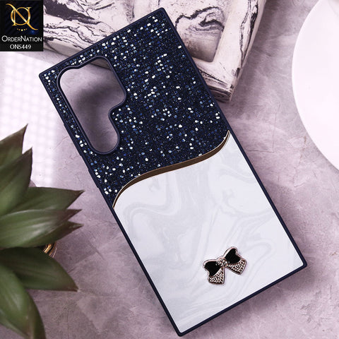 Samsung Galaxy S23 Ultra Cover - Blue - Shiny Glitter Bling Texture Soft Case