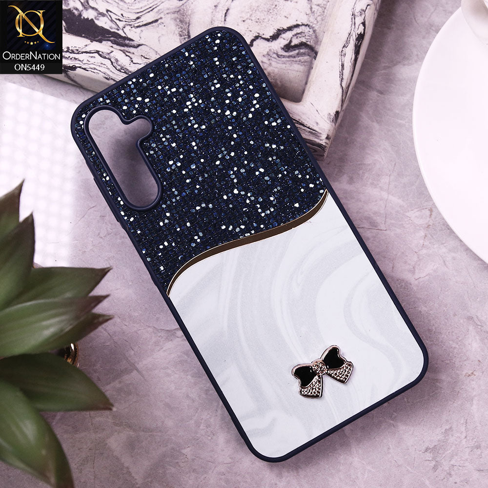 Samsung Galaxy A15 5G Cover - Blue - Shiny Glitter Bling Texture Soft Case