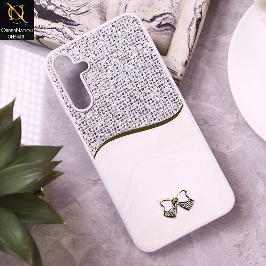 Samsung Galaxy A15 5G Cover - White - Shiny Glitter Bling Texture Soft Case