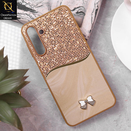 Samsung Galaxy A16 Cover - Brown - Shiny Glitter Bling Texture Soft Case
