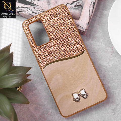 Samsung Galaxy A32 Cover - Brown - Shiny Glitter Bling Texture Soft Case