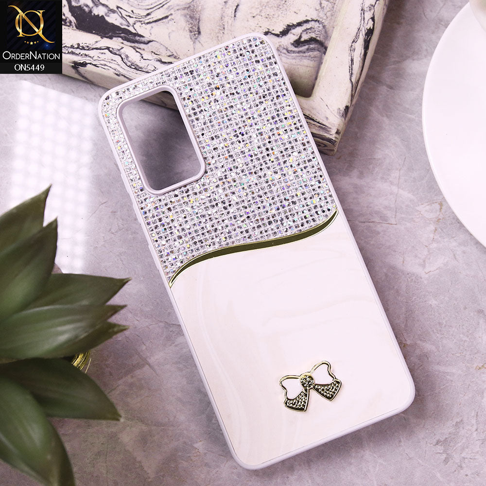 Samsung Galaxy A32 Cover - White - Shiny Glitter Bling Texture Soft Case