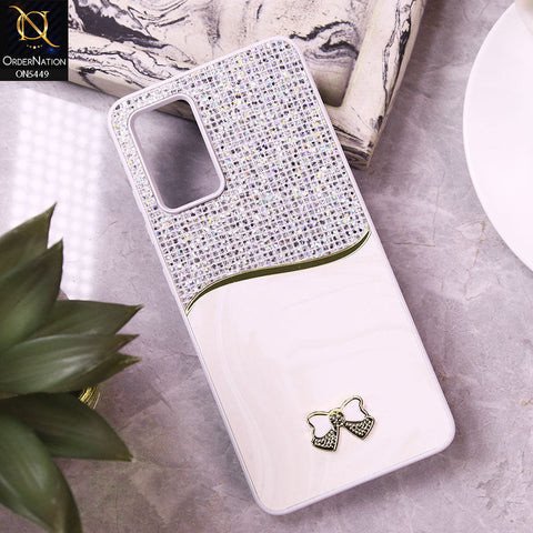 Samsung Galaxy A32 Cover - White - Shiny Glitter Bling Texture Soft Case