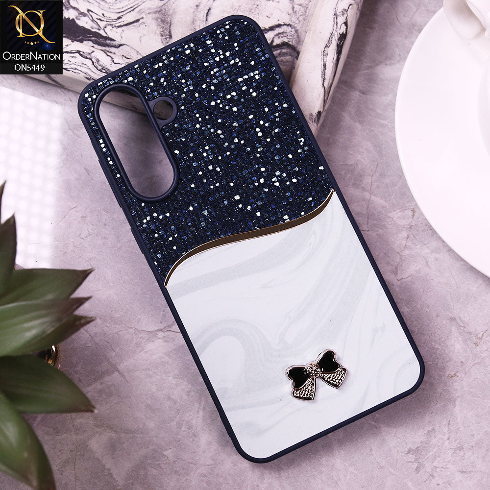 Samsung Galaxy A36 Cover - Blue - Shiny Glitter Bling Texture Soft Case