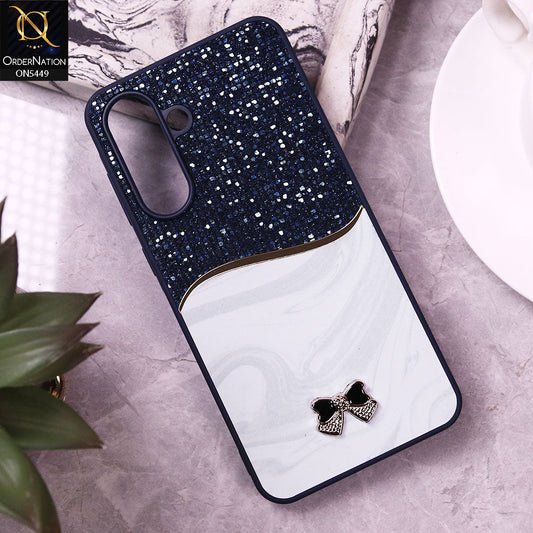 Samsung Galaxy A56 Cover - Blue - Shiny Glitter Bling Texture Soft Case