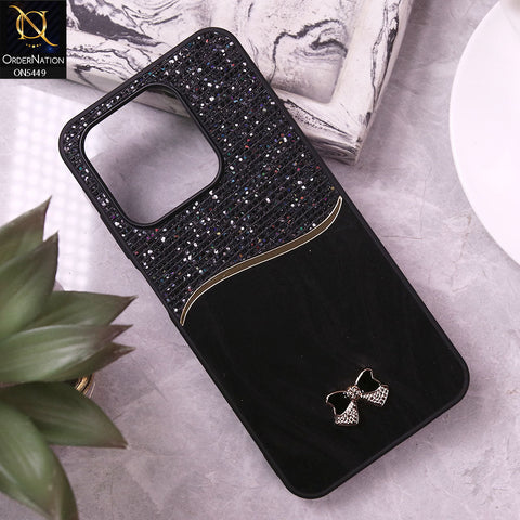 Infinix Smart 9 Cover - Black - Shiny Glitter Bling Texture Soft Case