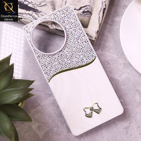 Tecno Spark 30 Pro Cover - White - Shiny Glitter Bling Texture Soft Case
