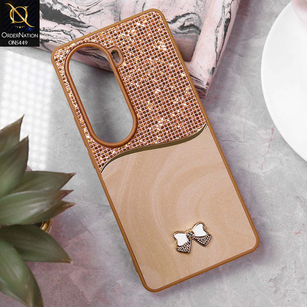 Vivo V40e Cover - Brown - Shiny Glitter Bling Texture Soft Case