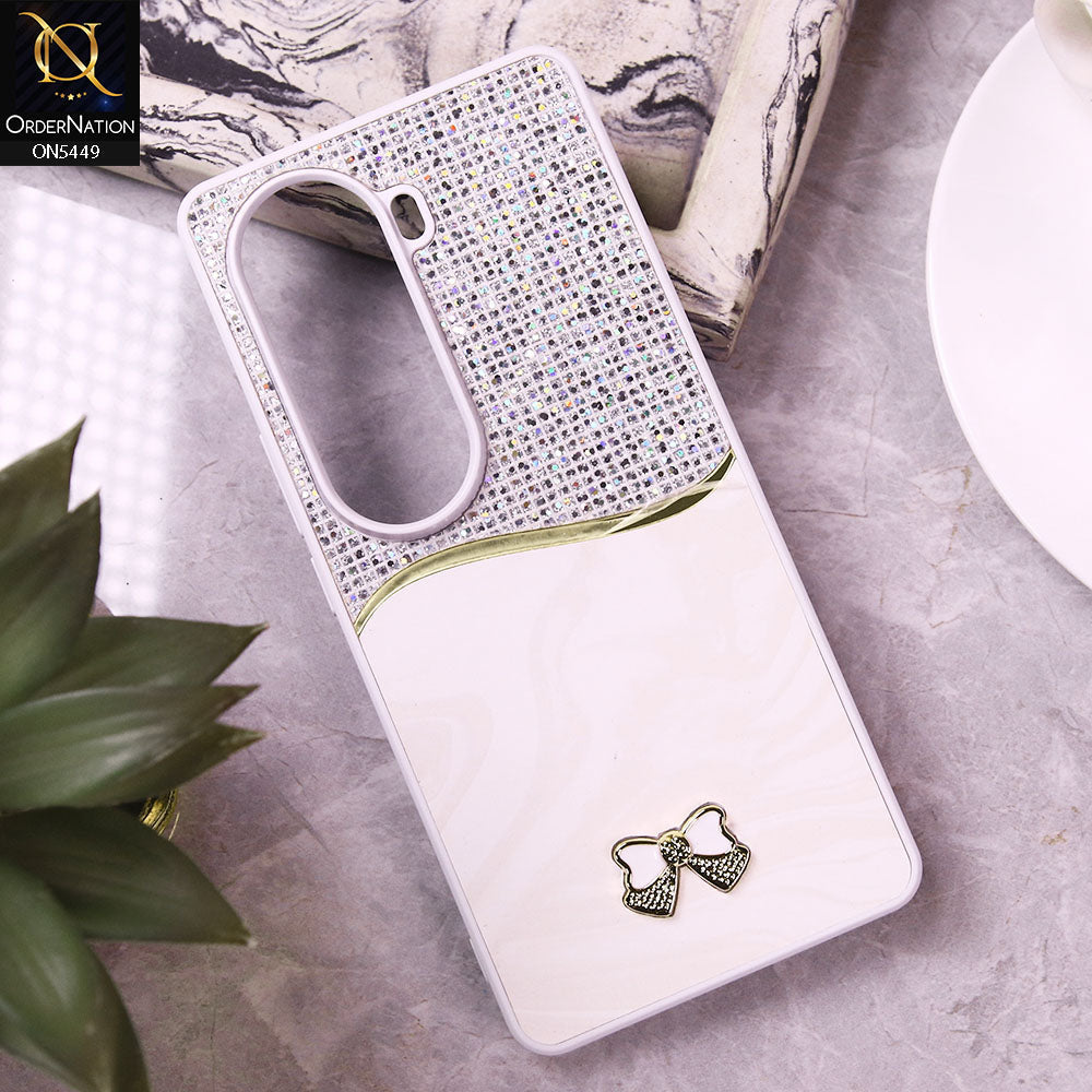 Vivo iQOO Z9s Cover - White - Shiny Glitter Bling Texture Soft Case