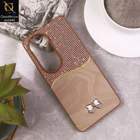 vivo V50  Cover - Brown - Shiny Glitter Bling Texture Soft Case