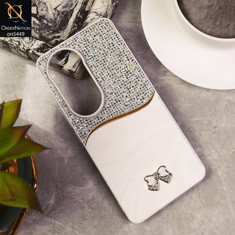 vivo V50  Cover - White - Shiny Glitter Bling Texture Soft Case