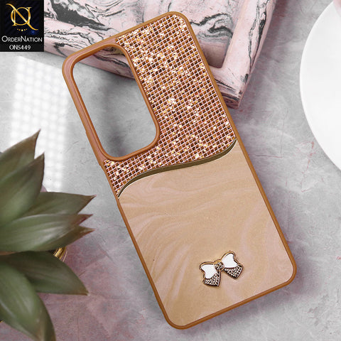 Vivo Y19s Cover - Brown - Shiny Glitter Bling Texture Soft Case