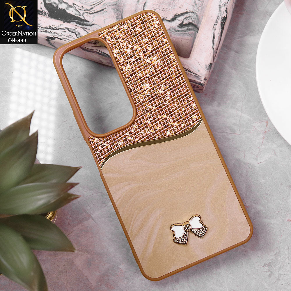 Vivo Y29 5G Cover - Brown - Shiny Glitter Bling Texture Soft Case