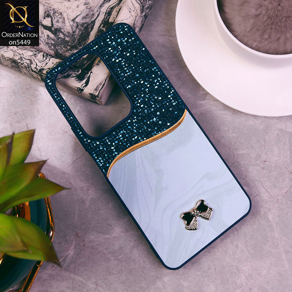 Vivo Y29 4G  Cover - Blue - Shiny Glitter Bling Texture Soft Case
