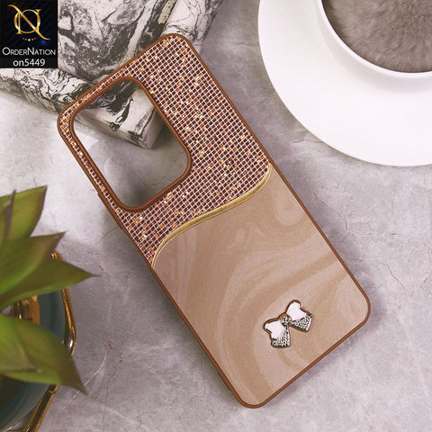 Vivo Y29 4G  Cover - Brown - Shiny Glitter Bling Texture Soft Case
