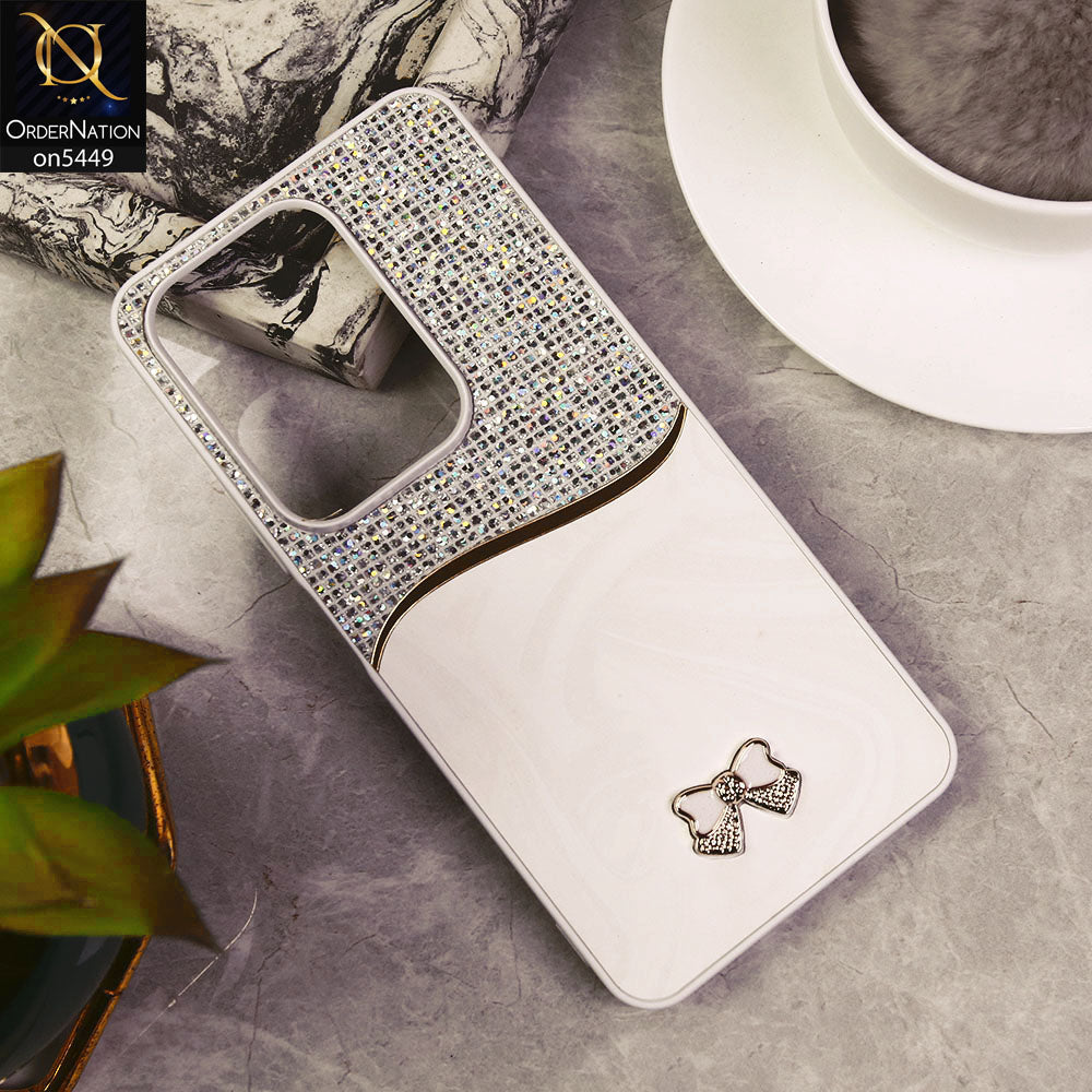 Vivo Y29 4G  Cover - White - Shiny Glitter Bling Texture Soft Case