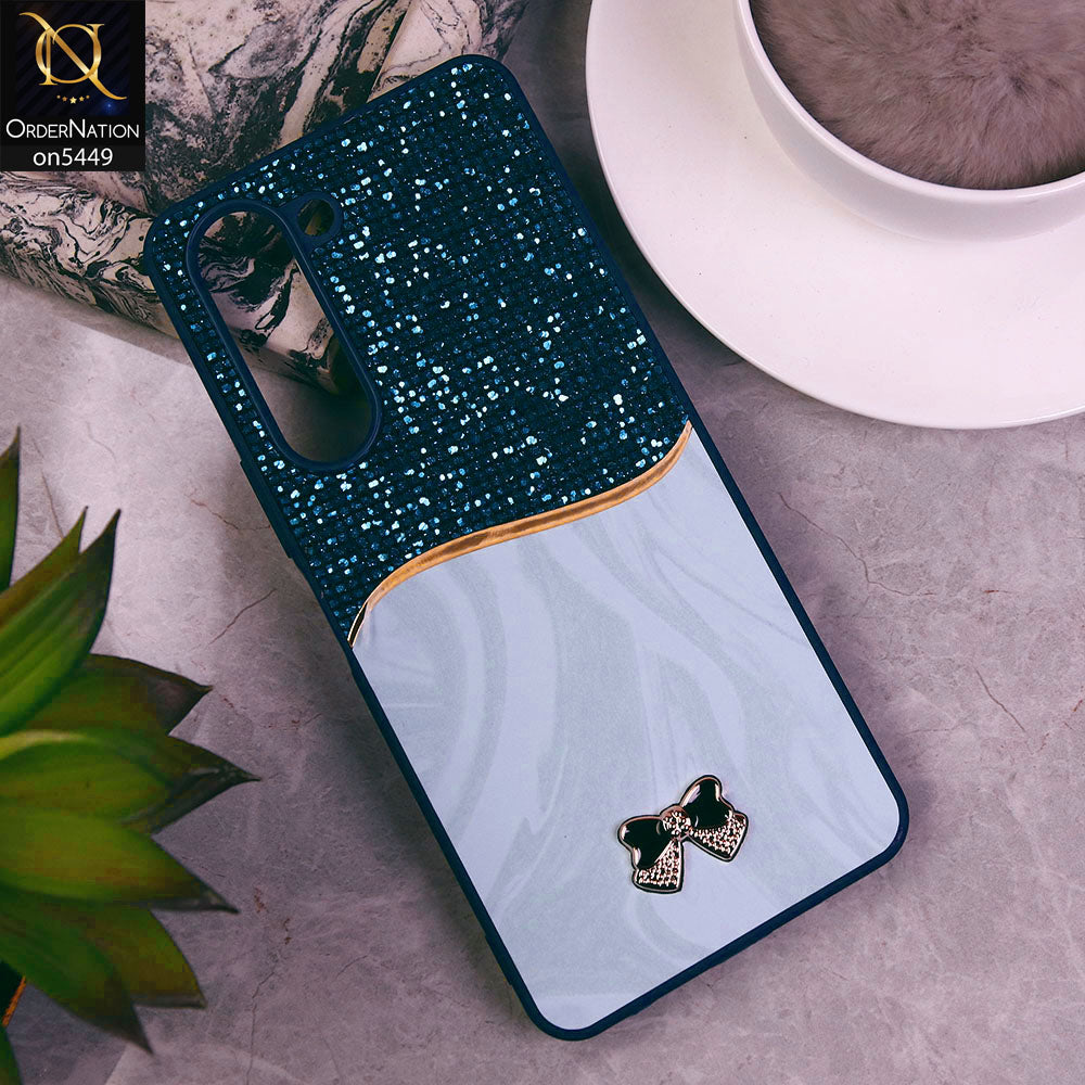 Vivo Y04  Cover - Blue - Shiny Glitter Bling Texture Soft Case