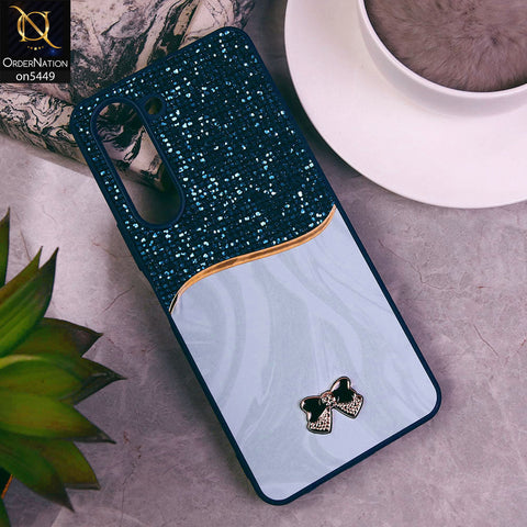 Vivo Y29s  Cover - Blue - Shiny Glitter Bling Texture Soft Case