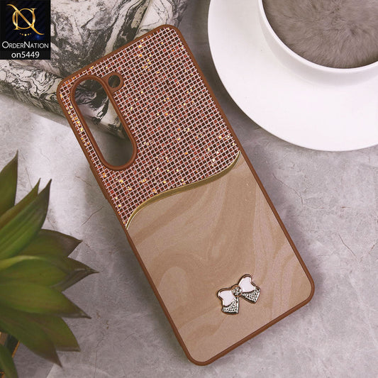 Vivo Y04  Cover - Brown - Shiny Glitter Bling Texture Soft Case