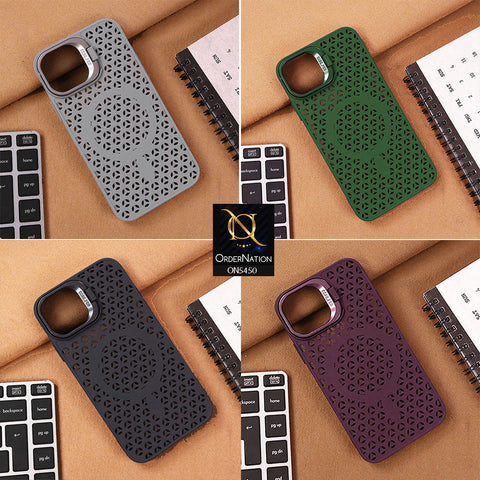 iPhone 15 Pro Cover - Blue - Premium Heat Dissipation Kickstand Soft sillicon Megsafe case