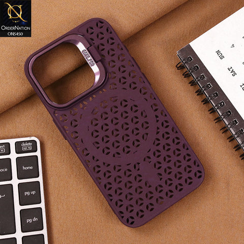 iPhone 15 Pro Cover - Purple - Premium Heat Dissipation Kickstand Soft sillicon Megsafe case