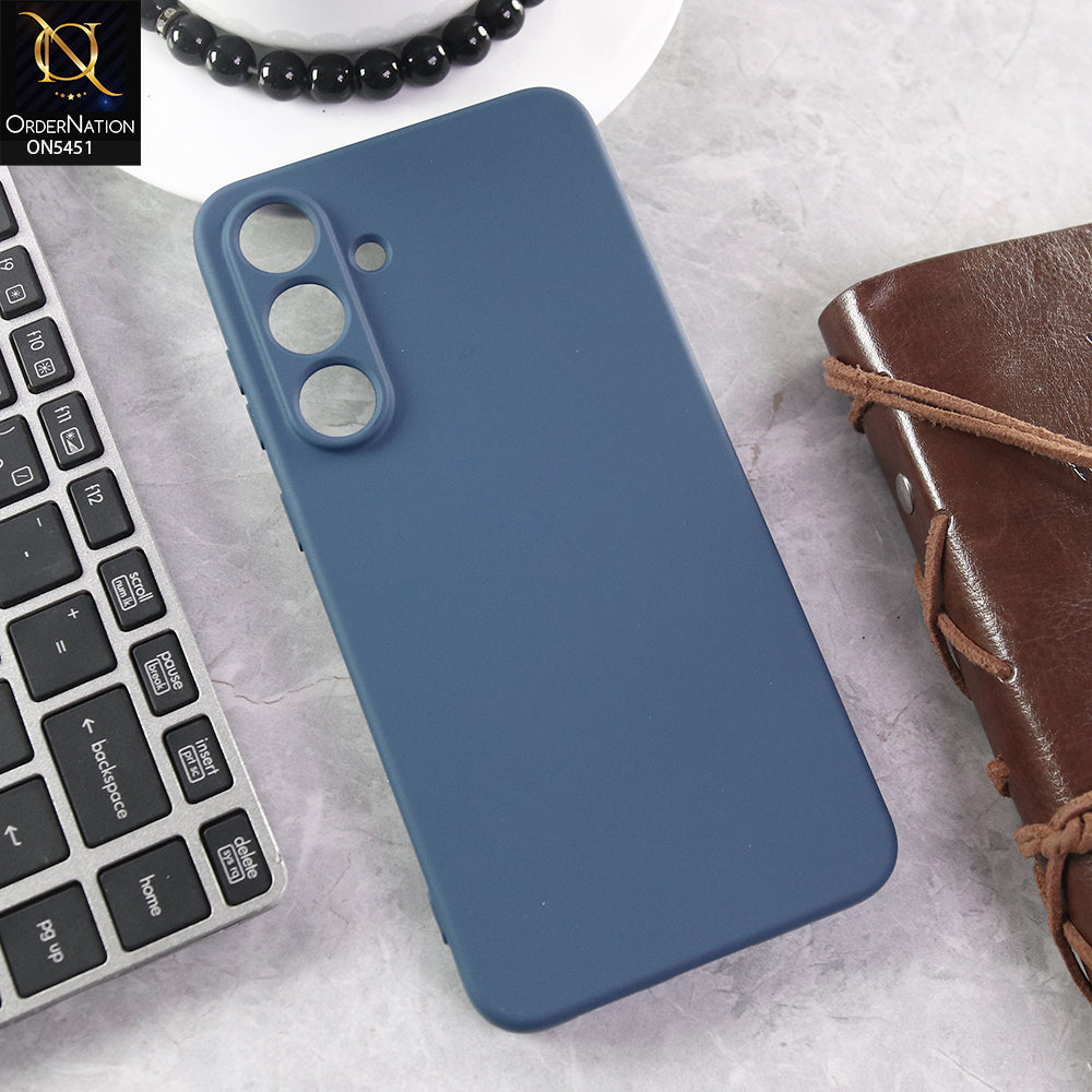 Samsung Galaxy S25 FE Cover - Blue - Soft Shockproof Silica Gel Case With Camera Protection Case