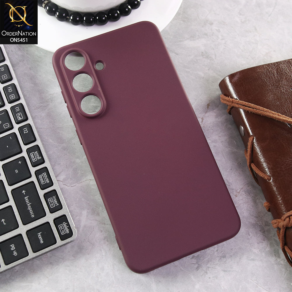 Samsung Galaxy S25 FE Cover - Maroon - Soft Shockproof Silica Gel Case With Camera Protection Case