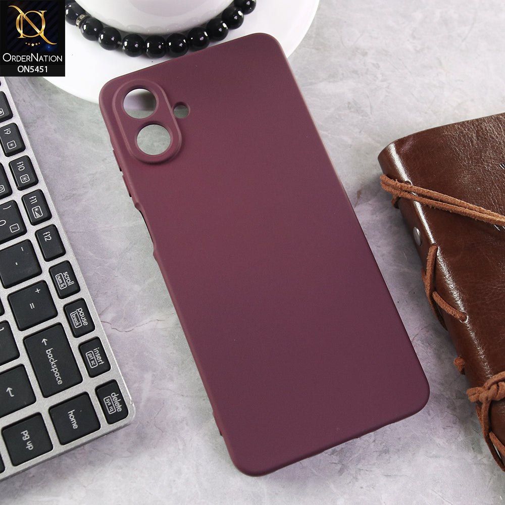 Samsung Galaxy F07 Cover - Maroon - Soft Shockproof Silica Gel Case With Camera Protection Case