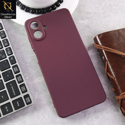 Samsung Galaxy M07 Cover - Maroon - Soft Shockproof Silica Gel Case With Camera Protection Case