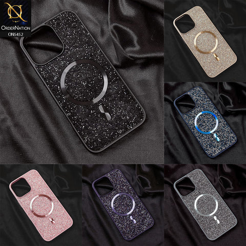 Samsung Galaxy S22 Ultra Cover - Titanium Gray - Luxury Bling Crystalline Rhinestones Shiny Glitter Magsafe Soft Borders Case