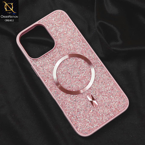 iPhone 13 Pro Cover - Pink - Luxury Bling Crystalline Rhinestones Shiny Glitter Magsafe Soft Borders Case