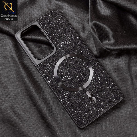 Samsung Galaxy S21 Ultra Cover - Black - Luxury Bling Crystalline Rhinestones Shiny Glitter Magsafe Soft Borders Case