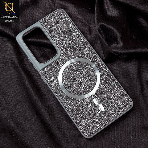 Samsung Galaxy S21 Ultra Cover - Titanium Gray - Luxury Bling Crystalline Rhinestones Shiny Glitter Magsafe Soft Borders Case
