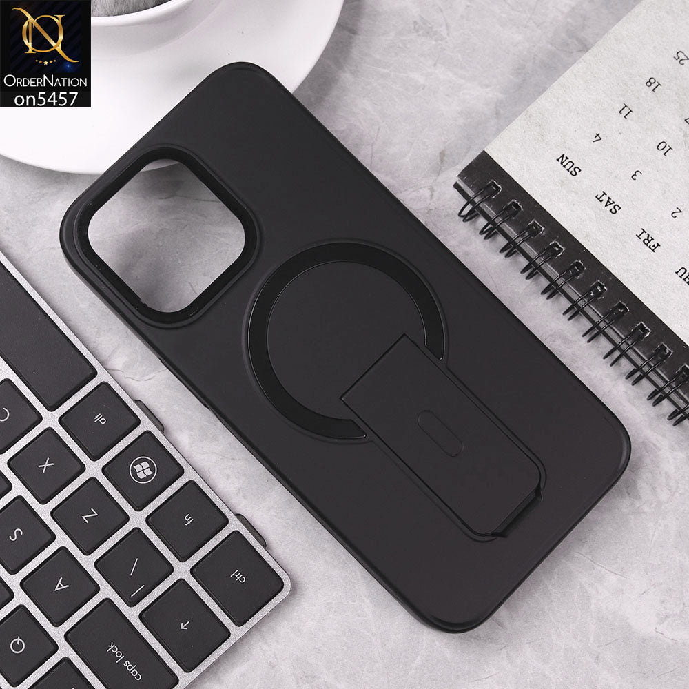 iPhone 16 Pro Max Cover - Black - New Magnatic Wirless Charging & Stand Back Case