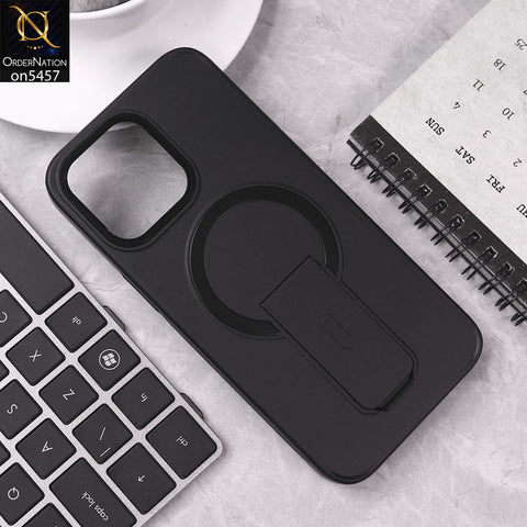 iPhone 16 Pro Max Cover - Black - New Magnatic Wirless Charging & Stand Back Case